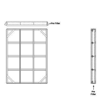 Aire-Loc Side Access Flat Bank Filter Housing 4 High 3 Wide 2-Inch Pre-Filter