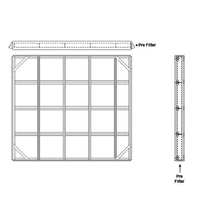 Aire-Loc Side Access Flat Bank Filter Housing 4 High 4-1/2 Wide 2-Inch Pre-Filter