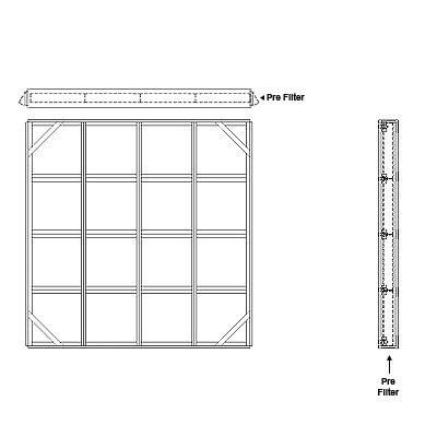 Aire-Loc Side Access Flat Bank Filter Housing 4 High 4 Wide 2-Inch Pre-Filter
