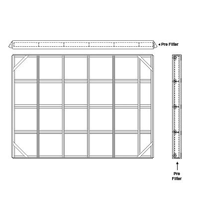 Aire-Loc Side Access Flat Bank Filter Housing 4 High 5-1/2 Wide 2-Inch Pre-Filter