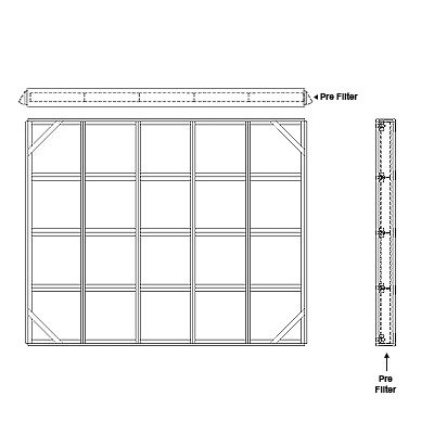 Aire-Loc Side Access Flat Bank Filter Housing 4 High 5 Wide 2-Inch Pre-Filter
