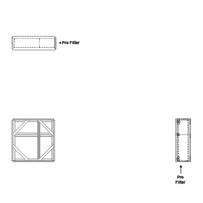 Aire-Loc Side Access Flat Bank Filter Housing 1-1/2 High 1-1/2 Wide 4-Inch Pre-Filter