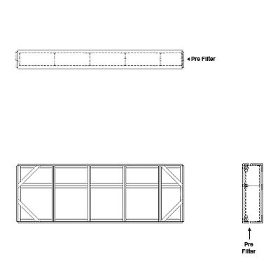 Aire-Loc Side Access Flat Bank Filter Housing 1-1/2 High 4-1/2 Wide 4-Inch Pre-Filter