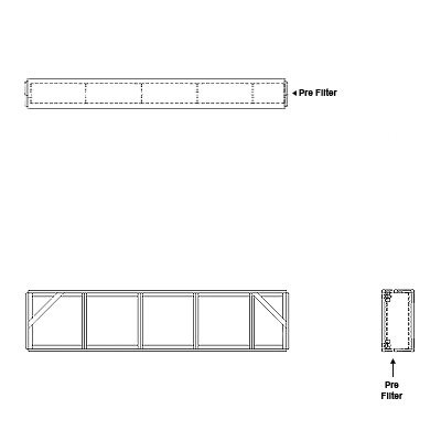 Aire-Loc Side Access Flat Bank Filter Housing 1 High 4-1/2 Wide 4-Inch Pre-Filter