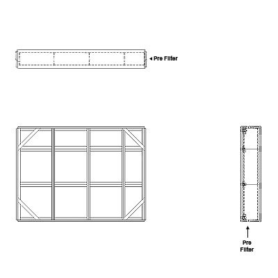 Aire-Loc Side Access Flat Bank Filter Housing 2-1/2 High 3-1/2 Wide 4-Inch Pre-Filter