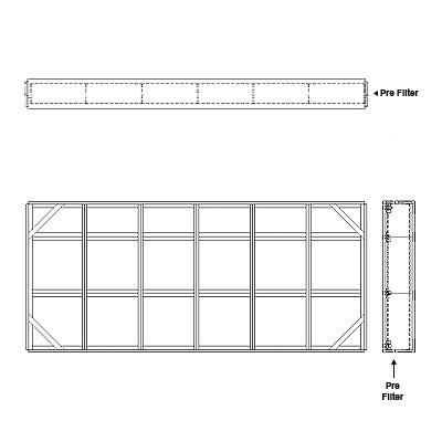 Aire-Loc Side Access Flat Bank Filter Housing 2-1/2 High 6 Wide 4-Inch Pre-Filter