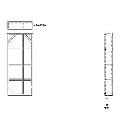 Aire-Loc Side Access Flat Bank Filter Housing 4 High 1-1/2 Wide 4-Inch Pre-Filter