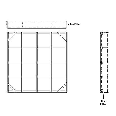 Aire-Loc Side Access Flat Bank Filter Housing 4 High 4 Wide 4-Inch Pre-Filter