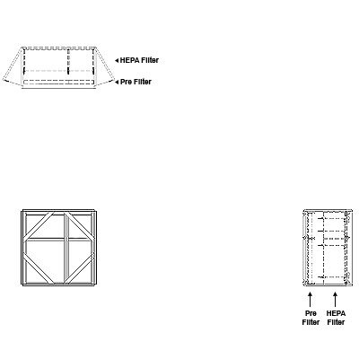 Aire-Loc Side Access HEPA Bolt-Lock Filter Housing 1 1/2 High 1-1/2 Wide No Pre-Filter 22-Inch Depth