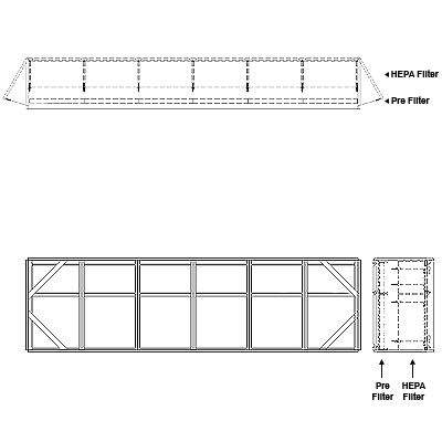 Aire-Loc Side Access HEPA Bolt-Lock Filter Housing 1 1/2 High 6 Wide No Pre-Filter 22-Inch Depth