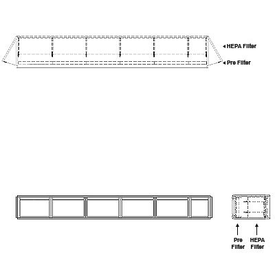 Aire-Loc Side Access HEPA Bolt-Lock Filter Housing 1/2 High 5-1/2 Wide No Pre-Filter 22-Inch Depth