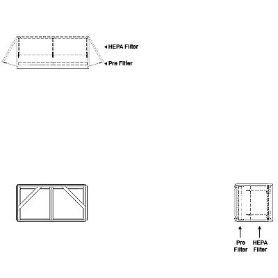 Aire-Loc Side Access HEPA Bolt-Lock Filter Housing 1 High 2 Wide No Pre-Filter 22-Inch Depth