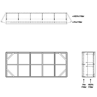 Aire-Loc Side Access HEPA Bolt-Lock Filter Housing 2 High 5 Wide No Pre-Filter 22-Inch Depth