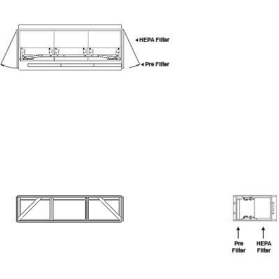 Aire-Loc Side Access HEPA Crank-Lock Filter Housing 1/2 High 3 Wide 2-Inch Pre-Filter 32-Inch Depth