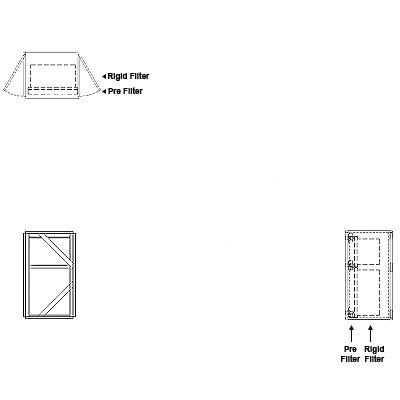 Aire-Loc Side Access Standard Filter Housing 1-1/2 High 1 Wide 2-Inch Pre-Filter 22-Inch Depth 1-Inch Header
