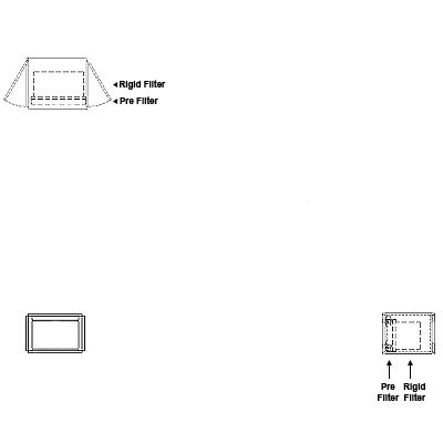 Aire-Loc Side Access Standard Filter Housing 1/2 High 1 Wide 2-Inch Pre-Filter 22-Inch Depth 1-Inch Header