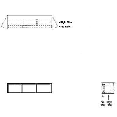 Aire-Loc Side Access Standard Filter Housing 1/2 High 3 Wide 2-Inch Pre-Filter 22-Inch Depth 1-Inch Header