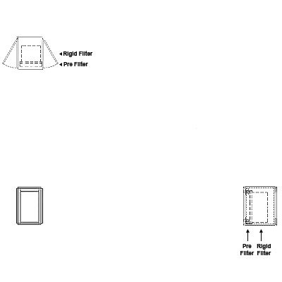 Aire-Loc Side Access Standard Filter Housing 1 High 1/2 Wide 2-Inch Pre-Filter 22-Inch Depth 1-Inch Header