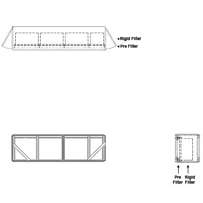 Aire-Loc Side Access Standard Filter Housing 1 High 3-1/2 Wide 2-Inch Pre-Filter 22-Inch Depth 1-Inch Header