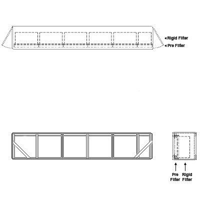 Aire-Loc Side Access Standard Filter Housing 1 High 5-1/2 Wide 2-Inch Pre-Filter 22-Inch Depth 1-Inch Header