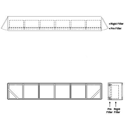 Aire-Loc Side Access Standard Filter Housing 1 High 6 Wide 2-Inch Pre-Filter 22-Inch Depth 1-Inch Header