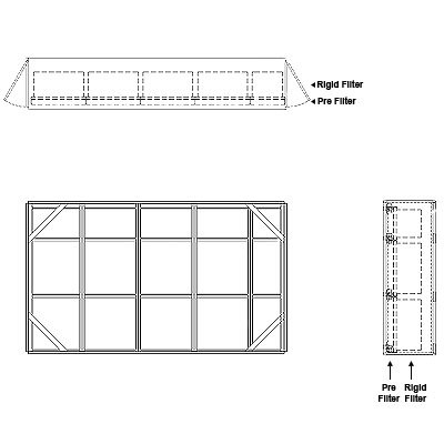 Aire-Loc Side Access Standard Filter Housing 2-1/2 High 4-1/2 Wide 2-Inch Pre-Filter 22-Inch Depth 1-Inch Header