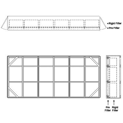 Aire-Loc Side Access Standard Filter Housing 2-1/2 High 6 Wide 2-Inch Pre-Filter 22-Inch Depth 1-Inch Header