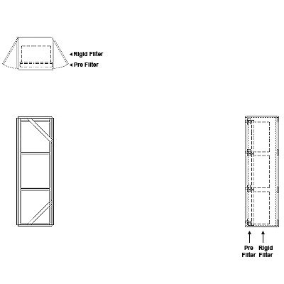 Aire-Loc Side Access Standard Filter Housing 3 High 1 Wide 2-Inch Pre-Filter 22-Inch Depth 1-Inch Header