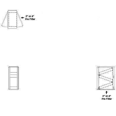 Aire-Loc Side Access V-Bank Filter Housing 1-1/2 High 1/2 Wide 4-Inch Pre-Filter