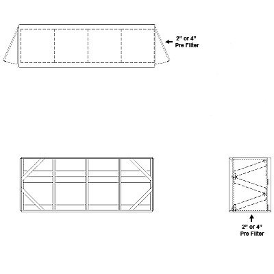 Aire-Loc Side Access V-Bank Filter Housing 1-1/2 High 4 Wide 2-Inch Pre-Filter