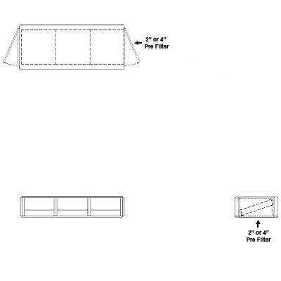 Aire-Loc Side Access V-Bank Filter Housing 1/2 High 3 Wide 2-Inch Pre-Filter