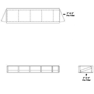 Aire-Loc Side Access V-Bank Filter Housing 1/2 High 4-1/2 Wide 2-Inch Pre-Filter