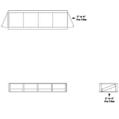 Aire-Loc Side Access V-Bank Filter Housing 1/2 High 4 Wide 2-Inch Pre-Filter