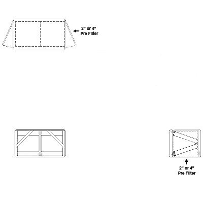 Aire-Loc Side Access V-Bank Filter Housing 1 High 2 Wide 2-Inch Pre-Filter
