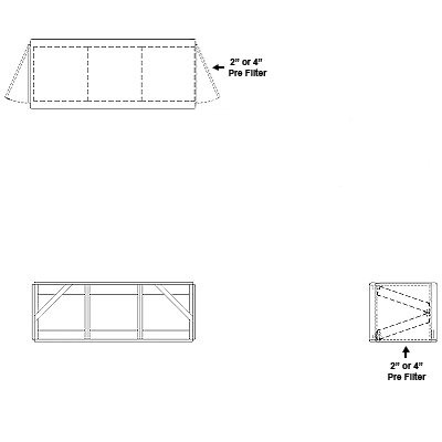 Aire-Loc Side Access V-Bank Filter Housing 1 High 3 Wide 2-Inch Pre-Filter
