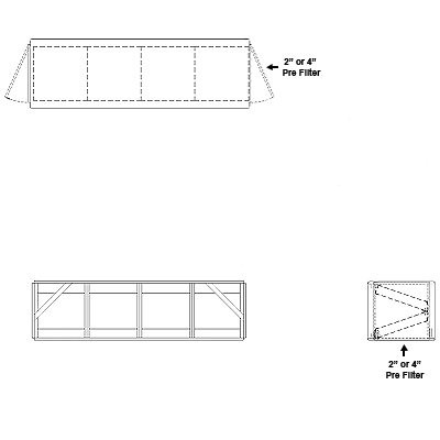 Aire-Loc Side Access V-Bank Filter Housing 1 High 4 Wide 2-Inch Pre-Filter