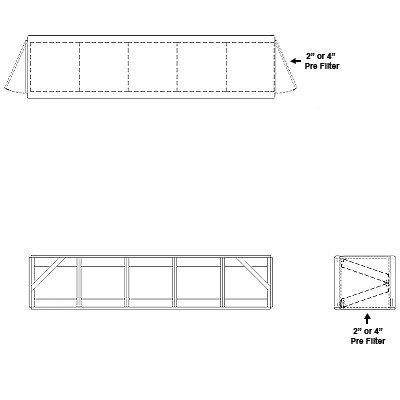 Aire-Loc Side Access V-Bank Filter Housing 1 High 5 Wide 2-Inch Pre-Filter