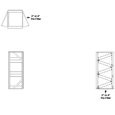 Aire-Loc Side Access V-Bank Filter Housing 2-1/2 High 1 Wide 2-Inch Pre-Filter