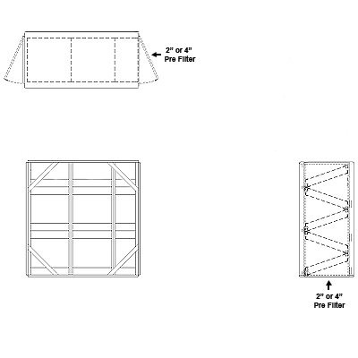Aire-Loc Side Access V-Bank Filter Housing 2-1/2 High 2-1/2 Wide 2-Inch Pre-Filter