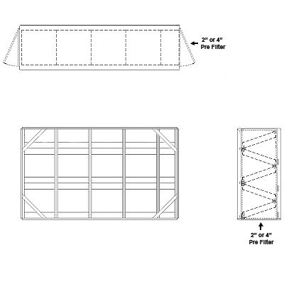 Aire-Loc Side Access V-Bank Filter Housing 2-1/2 High 4-1/2 Wide 2-Inch Pre-Filter
