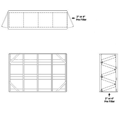 Aire-Loc Side Access V-Bank Filter Housing 2-1/2 High 4 Wide 4-Inch Pre-Filter