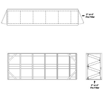 Aire-Loc Side Access V-Bank Filter Housing 2 High 5-1/2 Wide 4-Inch Pre-Filter