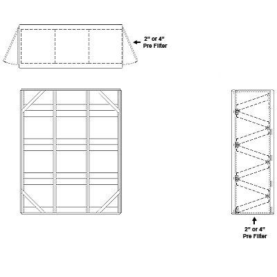 Aire-Loc Side Access V-Bank Filter Housing 3-1/2 High 3 Wide 4-Inch Pre-Filter