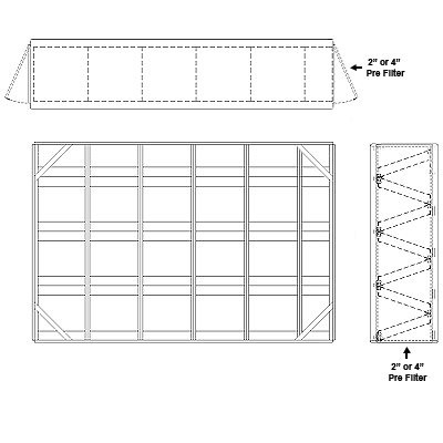 Aire-Loc Side Access V-Bank Filter Housing 3-1/2 High 5-1/2 Wide 4-Inch Pre-Filter