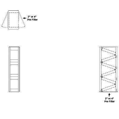 Aire-Loc Side Access V-Bank Filter Housing 3 High 1/2 Wide 2-Inch Pre-Filter