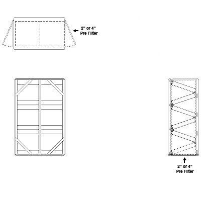 Aire-Loc Side Access V-Bank Filter Housing 3 High 2 Wide 2-Inch Pre-Filter