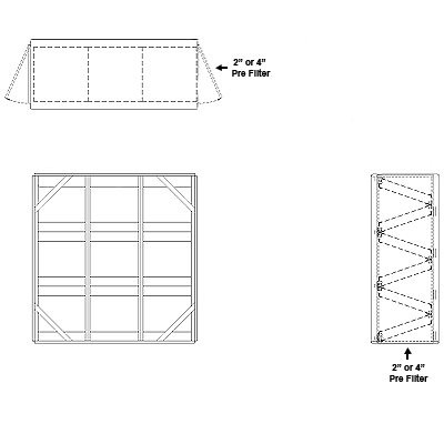 Aire-Loc Side Access V-Bank Filter Housing 3 High 3 Wide 2-Inch Pre-Filter