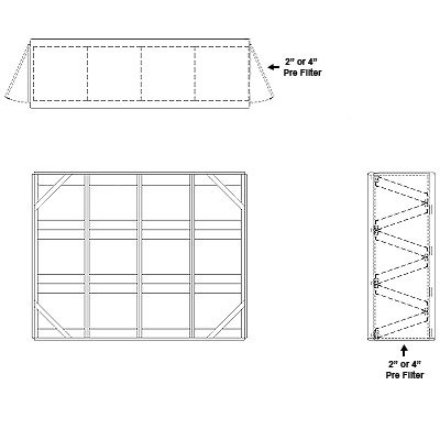 Aire-Loc Side Access V-Bank Filter Housing 3 High 4 Wide 2-Inch Pre-Filter
