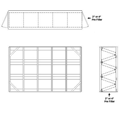 Aire-Loc Side Access V-Bank Filter Housing 3 High 5 Wide 2-Inch Pre-Filter