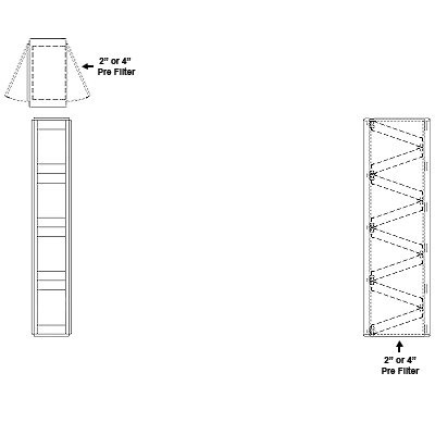 Aire-Loc Side Access V-Bank Filter Housing 4 High 1/2 Wide 2-Inch Pre-Filter